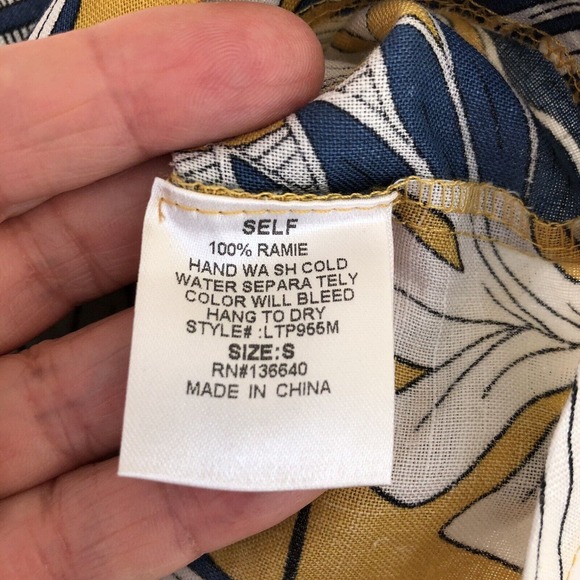 L’ATISTE Tropical Palm Crop Tank Top Spaghetti Strap Yellow White Women’s Small‎ - Picture 5 of 11